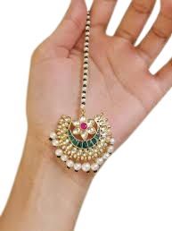 Traditional Maangtikka with Red Beads